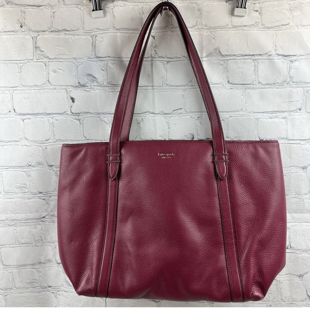 EUC Kate Spade New York Large Raspberry Leather Tote Bag - Beautiful